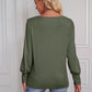 Round Neck Lantern Sleeve Blouse