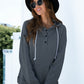 Quarter Snap Drawstring Hoodie with Kangaroo Pocket