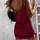 Drawstring Scoop Neck Spaghetti Strap Knit Dress