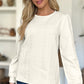 FAM-FAM Textured Round Neck Long Sleeve Sweatshirt