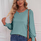 Round Neck Lantern Sleeve Blouse