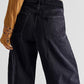 Raw Hem Wide Leg Jeans with Pockets