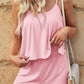 Ribbed Adjustable Spaghetti Strap Romper