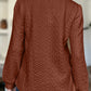 FAM-FAM Textured Round Neck Long Sleeve Sweatshirt