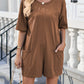 Backless Round Neck Half Sleeve Romper