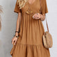 Full Size V-Neck Short Sleeve Dress