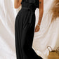 Tie-Waist Ruffled Strapless Wide Leg Jumpsuit