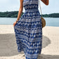 Printed Square Neck Sleeveless Maxi Dress