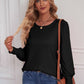 Round Neck Lantern Sleeve Blouse