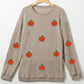 Pumpkin Round Neck Long Sleeve Sweatshirt