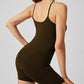 Scoop Neck Spaghetti Strap Active Romper