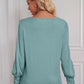 Round Neck Lantern Sleeve Blouse