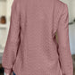 FAM-FAM Textured Round Neck Long Sleeve Sweatshirt