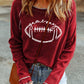 Football Round Neck Long Sleeve Sweatshirt