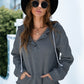 Quarter Snap Drawstring Hoodie with Kangaroo Pocket