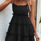 Frill Spaghetti Strap Tiered Dress