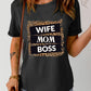 WIFE MOM BOSS Leopard Graphic Tee