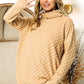 BiBi Checkered Round Neck Thumbhole Long Sleeve Top