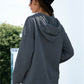 Quarter Snap Drawstring Hoodie with Kangaroo Pocket