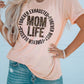 MOM LIFE Leopard Graphic Cuffed Tee