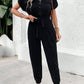 V-Neck Short Sleeve Jumpsuit