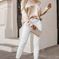 Round Neck Long Sleeve Blouse