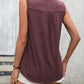 Lace Contrast Scoop Neck Tank