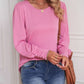 Round Neck Lantern Sleeve Blouse