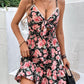 Tied Rose Print Spaghetti Strap Dress