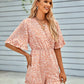 Leopard Ruffled Surplice Romper