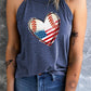 US Flag Heart Graphic Tank