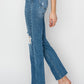 RISEN High Rise Distressed Ankle Jeans