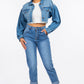 American Bazi High Waist Pleated Waist Mom Jeans