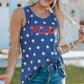 Star Print Round Neck Tank