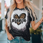 MAMA Leopard Heart Graphic Short Sleeve Tee