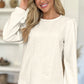 FAM-FAM Textured Round Neck Long Sleeve Sweatshirt