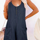 Full Size Pocketed Scoop Neck Sleeveless Romper