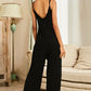 Scoop Neck Spaghetti Strap Jumpsuit with Pockets