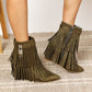 Legend Women's Tassel Wedge Heel Ankle Booties