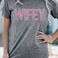 WIFEY Leopard Graphic Short Sleeve Tee