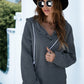 Quarter Snap Drawstring Hoodie with Kangaroo Pocket