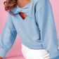 Bow Round Neck Long Sleeve Sweatshirt