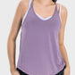 Slit Spaghetti Strap Scoop Neck Active Cami