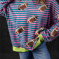 Striped Football Long Sleeve Sweatshirt