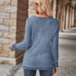 Half-Zip V-Neck Long Sleeve Top