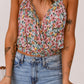 Floral Surplice Neck Top