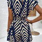 Printed Surplice Cap Sleeve Romper