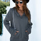 Quarter Snap Drawstring Hoodie with Kangaroo Pocket