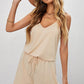 Spaghetti Strap Drawstring Waist Crisscross Romper