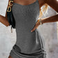 Drawstring Scoop Neck Spaghetti Strap Knit Dress